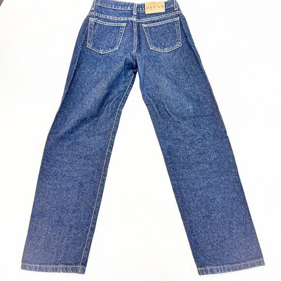 Oscar de la Renta Dark Wash Denim Straight High Rise Leg Jeans P60399P Size 8 - Picture 3 of 9